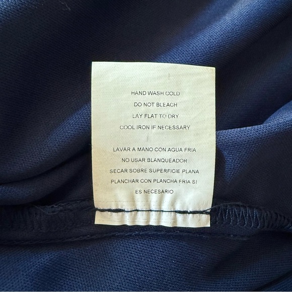 Vintage Y2K L CITY TRIANGLES Navy Chiffon Rhinestone Buckle Party Dress Large - Picture 12 of 13